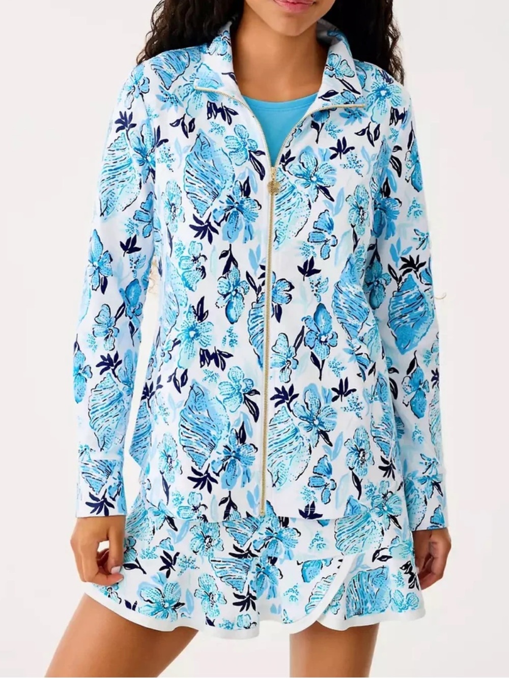 Lilly Pulitzer Leona UPF 50+ Zip-Up Active Wear Jacket